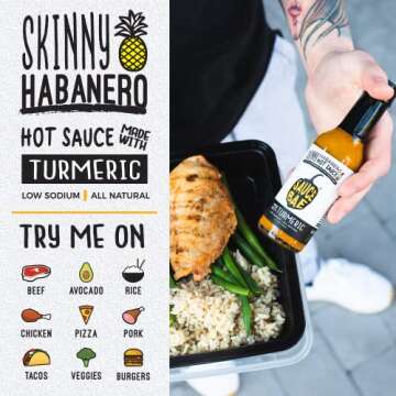 SAUCE BAE Skinny Habanero Hot Sauce - With Pineapple & Turmeric, Low Sodium, All Natural, Sweet Mild Heat - Featured On Hot Ones, 5 oz