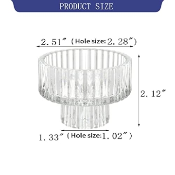 IYOUYA Clear Candle Holders for Pillar and Taper Candles