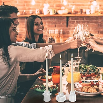 IYOUYA Clear Candle Holders for Pillar and Taper Candles