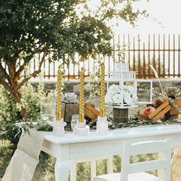 IYOUYA Clear Candle Holders for Pillar and Taper Candles