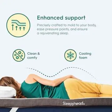 Sleepyhead College Dorm Room Essential Cooling Copper Infused Mattress Topper Twin XL, Thick, Memory Foam Mattress Topper, Washable Cover, 3'' Copper Mattress Pad, 38x80 inches