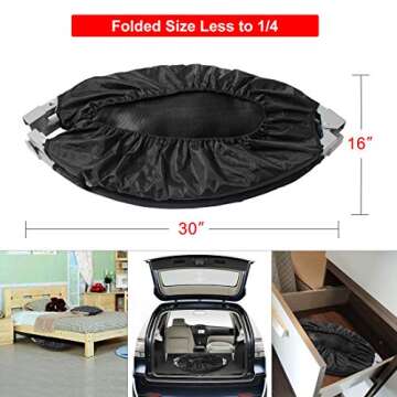 FirstE 40" Portable Trampoline for Adults, Foldable Exercise Trampolines Fitness Trampoline, Bungee Rebounder Trampoline for Kids Jump, Inside Workout Trampoline for Indoor Outdoor, Max Load 330lbs