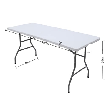 ANJONG ANJ 6FT Foldable Plastic Utility Dining Table