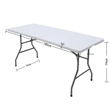 ANJONG ANJ 6FT Foldable Plastic Utility Dining Table