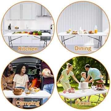 ANJONG ANJ 6FT Foldable Plastic Utility Dining Table