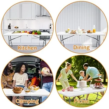 ANJONG ANJ 6FT Foldable Plastic Utility Dining Table