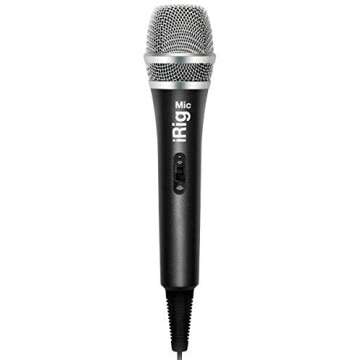 IK Multimedia iRig Mic Handheld Condenser Microphone for Mobile Devices, Metal Housing, 3.5mm Jack for iPhone, iPad, iPod Touch, and Android Devices Plus Headphone Output