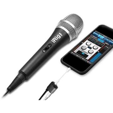 IK Multimedia iRig Mic Handheld Condenser Microphone for Mobile Devices, Metal Housing, 3.5mm Jack for iPhone, iPad, iPod Touch, and Android Devices Plus Headphone Output