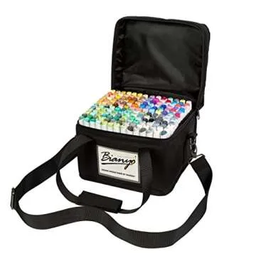 Bianyo 180 Colors Alcohol Markers Set, Dual Tip Fine & Chisel Art Markers for Drawing, Sketching & Coloring – Includes Black Canvas Bag with Customizable Card, Perfect for Artists & Crafters