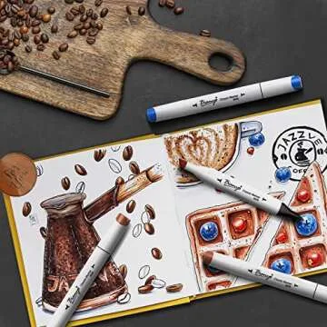 Bianyo 180 Colors Alcohol Markers Set, Dual Tip Fine & Chisel Art Markers for Drawing, Sketching & Coloring – Includes Black Canvas Bag with Customizable Card, Perfect for Artists & Crafters