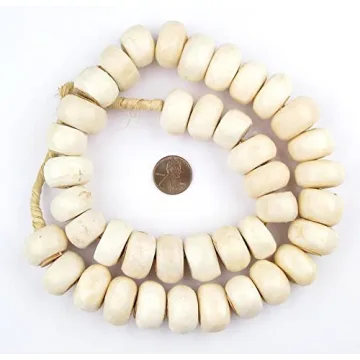 High-Quality White Bone Beads - Fair Trade Handmade Decor