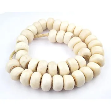 High-Quality White Bone Beads - Fair Trade Handmade Decor