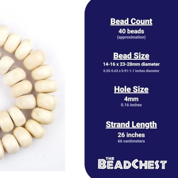 High-Quality White Bone Beads - Fair Trade Handmade Decor