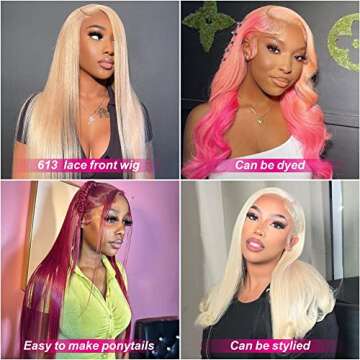 AILICEEHR613 Lace Front Wigs Human Hair Straight 13x4 Transparent HD Lace Frontal Wig Human Hair Wigs for Women Pre Plucked With Baby Hair Blonde Color 20inch