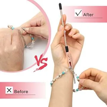 Coldairsoap 3Pcs Bracelet Clasp Helper Tools, Metal Jewelry Clasp Helper Bracelet Fastener Jewelry Assistance Tool for Necklace Watch