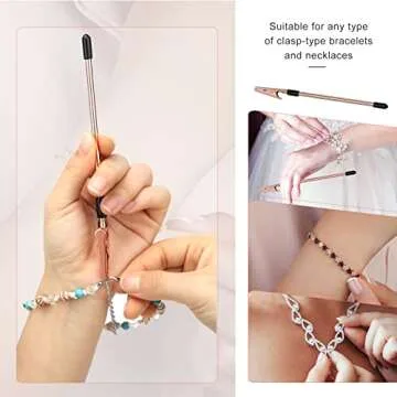 Coldairsoap 3Pcs Bracelet Clasp Helper Tools, Metal Jewelry Clasp Helper Bracelet Fastener Jewelry Assistance Tool for Necklace Watch