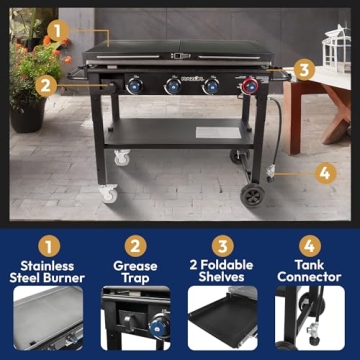 Razor Griddle 4 Burner Outdoor Grill with Wheels
