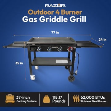 Razor Griddle 4 Burner Outdoor Grill with Wheels