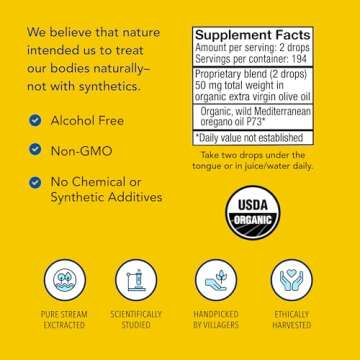 Oreganol P73 - Pure Organic Oregano Oil, 2 Pack of 1 fl oz