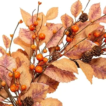 VGIA 18 Inch Fall Wreath for Autumn Decor and Home Style