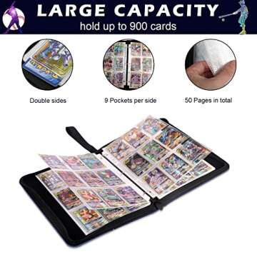 Baseball Card Binder, Trading Card Binder with Sleeves, Sports Card Binder Collectible Trading Card ...
