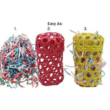 Bonka Bird Toys 1654 Pk3 Crinkle Paper Shred Parrots Conures Amazons Foraging Basket Filler
