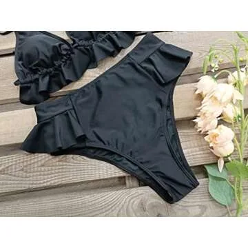 SPORLIKE Ruffle High Waisted Bikini for Women