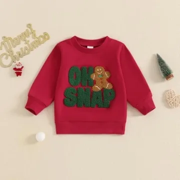 Adobabirl Toddler Christmas Sweatshirt for Babies 0-6 Months