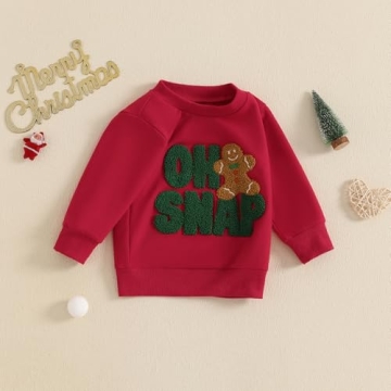 Adobabirl Toddler Christmas Sweatshirt for Babies 0-6 Months