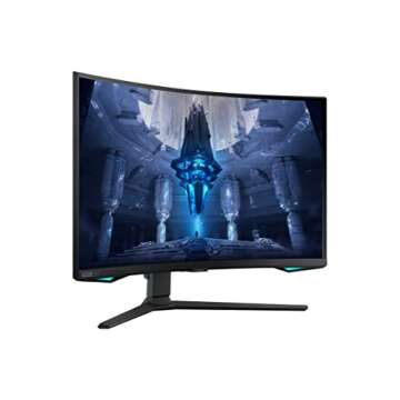 SAMSUNG 32" Odyssey Neo G7 4K UHD 165Hz 1ms G-Sync 1000R Curved Gaming Monitor, Quantum HDR2000, AMD FreeSync Premium Pro, Ultrawide Game View, DisplayPort, HDMI, Height Adjustable Stand, Black, 2022