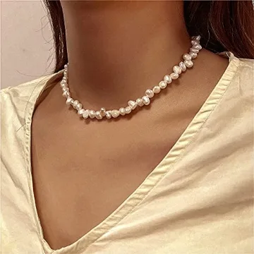 Baroque Pearls Choker Necklace - Elegant Summer Layering Jewelry