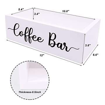Zingoetrie Coffee Bar Box Coffee Station Wooden Holder Farmhouse Kitchen Decor Rustic Coffee Bar Wood Organizer Storage Gift for Coffee Lover