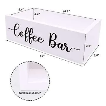 Zingoetrie Coffee Bar Box Coffee Station Wooden Holder Farmhouse Kitchen Decor Rustic Coffee Bar Wood Organizer Storage Gift for Coffee Lover