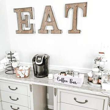 Zingoetrie Coffee Bar Box Coffee Station Wooden Holder Farmhouse Kitchen Decor Rustic Coffee Bar Wood Organizer Storage Gift for Coffee Lover