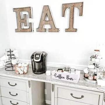 Zingoetrie Coffee Bar Box Coffee Station Wooden Holder Farmhouse Kitchen Decor Rustic Coffee Bar Wood Organizer Storage Gift for Coffee Lover