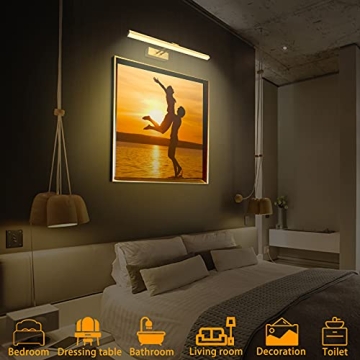 KANESIKI Rechargeable Rotatable Picture Light for Art Display