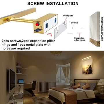 KANESIKI Rechargeable Rotatable Picture Light for Art Display