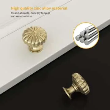 goldenwarm 10 Pack Gold Cabinet Knobs Dresser Knob for Drawer Hardware Handles and Luxury Pulls for Cabinets Zinc Alloy
