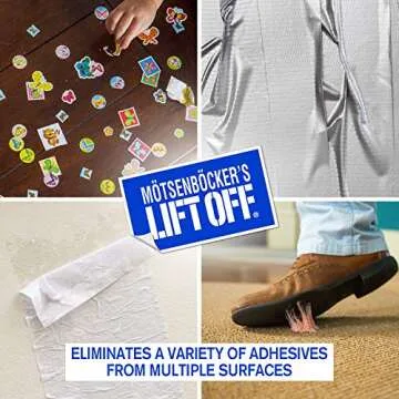 Motsenbocker's Lift Off 40701 Tape, Label, and Adhesive Remover Safely Removes Stickers, Tape, Labels, Adhesives, Gum, Glue, and More from Vehicles, Carpets, Walls, Furniture, 22 Fl Oz, Pack of 1