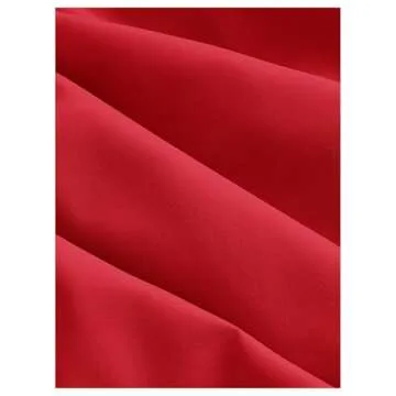 OYOANGLE Women's Cute Bowknot Short Puff Sleeve A Line Short Dress Square Neck Party Cocktail Dresses Red Medium