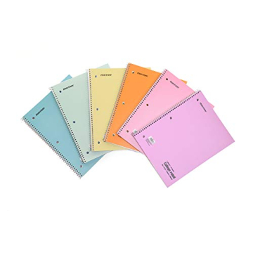 Mintra Pastel Spiral Notebooks 6 Pack College Ruled Durable