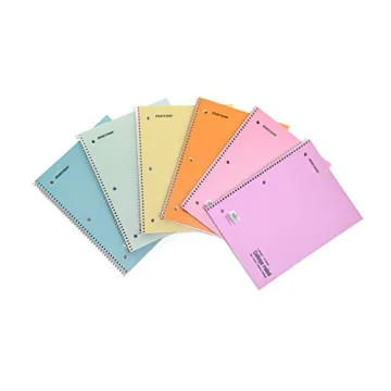 Mintra Pastel Spiral Notebooks 6 Pack College Ruled Durable