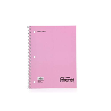 Mintra Pastel Spiral Notebooks 6 Pack College Ruled Durable