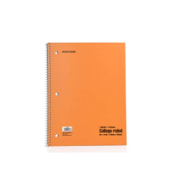 Mintra Pastel Spiral Notebooks 6 Pack College Ruled Durable
