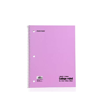 Mintra Pastel Spiral Notebooks 6 Pack College Ruled Durable