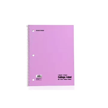 Mintra Pastel Spiral Notebooks 6 Pack College Ruled Durable