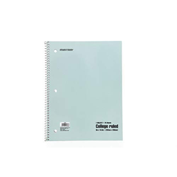 Mintra Pastel Spiral Notebooks 6 Pack College Ruled Durable
