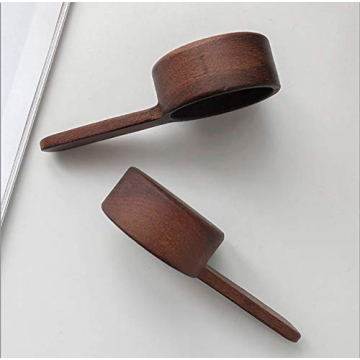 Coffee Spoons, Wooden Tablespoon Scoop, Wooden Coffee Ground Spoon, Measuring for Ground Beans or tea, Soup Cooking Mixing Stirrer Kitchen Tools Utensils, 1 Wooden Tea Scoop (Walnut Wooden 3.86 in）