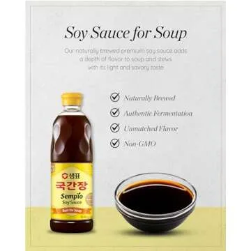 SEMPIO Soy Sauce for Soup - Light, Savory Flavor Enhancer, Authentic Korean Asian Cuisine, Made in K...