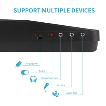 M SANMERSEN Piano Keyboard for Beginners with Mic